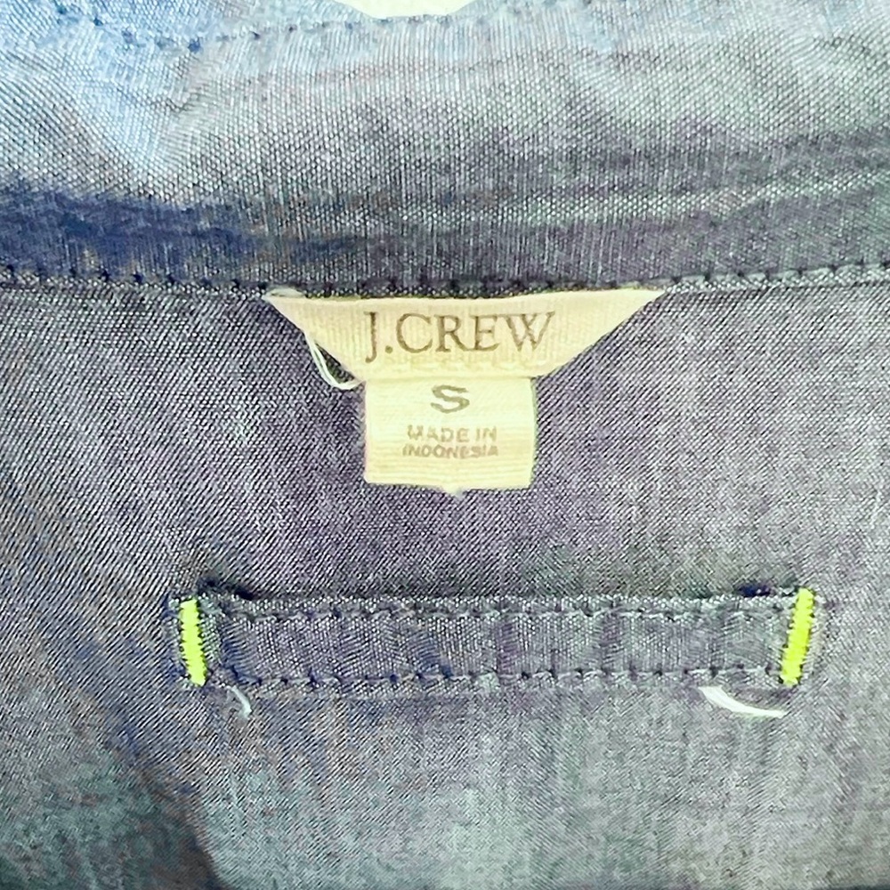 J.Crew Chambray Long Sleeve Popover Shirt - Picture 3 of 3